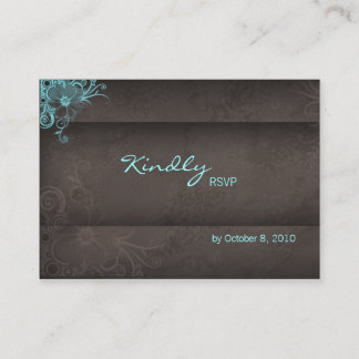 D'accompagnement Carte de réponse mariage bleu turquoise