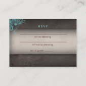 D'accompagnement Carte de réponse mariage bleu turquoise (Dos)