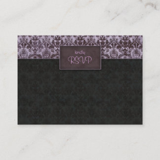D'accompagnement Carte de réponse mariage damask violet noir