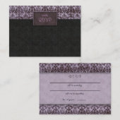 D'accompagnement Carte de réponse mariage damask violet noir (Devant / Derrière)