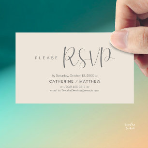 D'accompagnement Carte de Réponse Mariage Moderne Minimaliste, Rela
