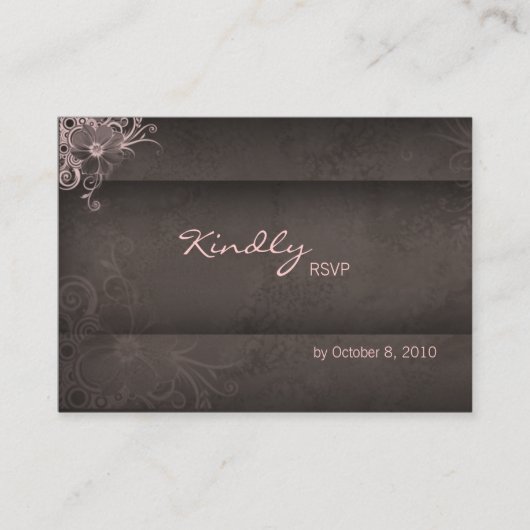 D'accompagnement Carte de réponse mariage rose brun (Devant)