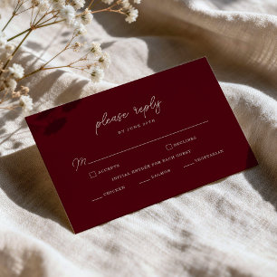 D'accompagnement Carte de réponse minimale Burgundy poussiéreuse à