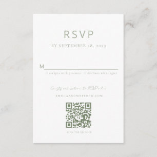 D'accompagnement Carte de réponse minimaliste vert sauge RSVP