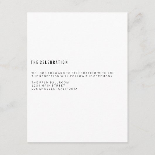 D'accompagnement Carte de réponse moderne (Dos)