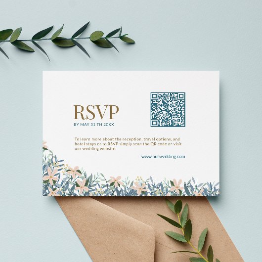 D'accompagnement Carte de réponse moderne de mariage avec code QR e