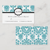 D'accompagnement Carte de réponse personnalisée Vintage RSVP Damask (Devant / Derrière)