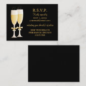 D'accompagnement Carte de réponse pour la fête du Champagne pétilla (Devant / Derrière)