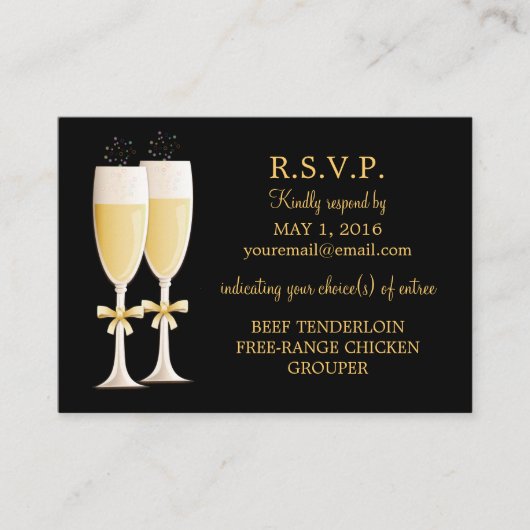 D'accompagnement Carte de réponse pour la fête du Champagne pétilla (Devant)