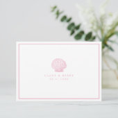 D'accompagnement Carte de réponse QR Code Coquillage Rose Pale (Debout devant)