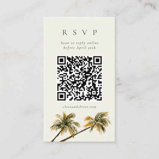 D'accompagnement Carte de réponse QR Code de la côte de Malibu Palm (Devant)