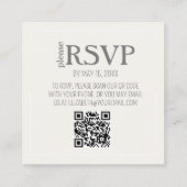 D'accompagnement Carte de réponse QR Code de mariage bohème neutre (Dos)
