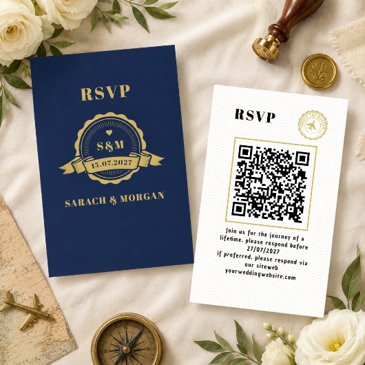D'accompagnement Carte de réponse QR-Code de mariage de destination