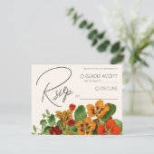 D'accompagnement Carte de réponse QR Code de mariage moderne floral (Debout devant)