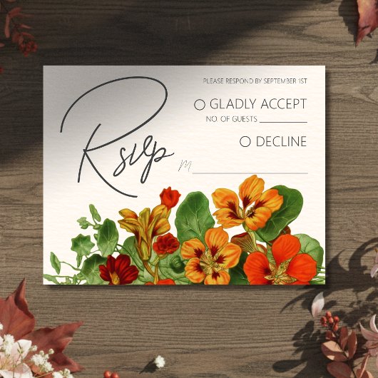 D'accompagnement Carte de réponse QR Code de mariage moderne floral