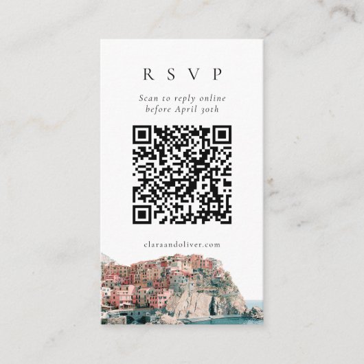 D'accompagnement Carte de réponse QR Code du village de Cinque Terr (Devant)