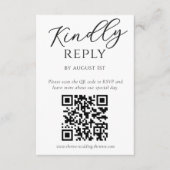 D'accompagnement Carte de réponse QR Code élégante pour mariage bot (Devant)