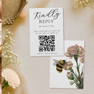 D'accompagnement Carte de réponse QR Code élégante pour mariage bot