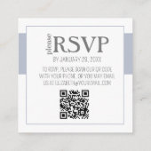 D'accompagnement Carte de réponse QR Code Fleurs Bleu Poussiéreux e (Dos)