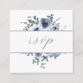 D'accompagnement Carte de réponse QR Code Fleurs Bleu Poussiéreux e (Devant)