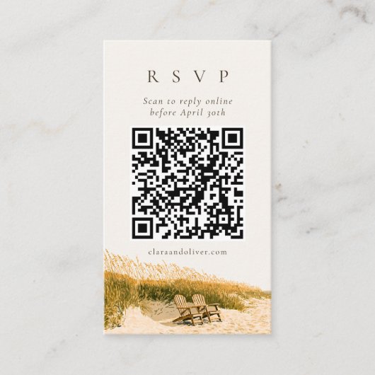 D'accompagnement Carte de réponse QR Code Herbe de Mer Rustique Côt (Devant)