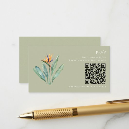 D'accompagnement Carte de réponse QR Code mariage sur la plage oise (Devant/Arrière en situation)