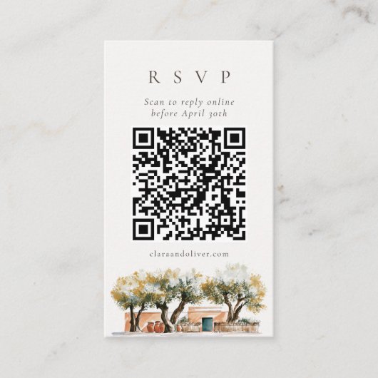 D'accompagnement Carte de réponse QR Code méditerranéen du bosquet (Devant)