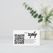 D'accompagnement Carte de réponse QR Code minimale blanche pour mar (Debout devant)