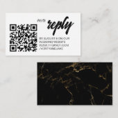 D'accompagnement Carte de réponse QR Code minimale blanche pour mar (Devant / Derrière)