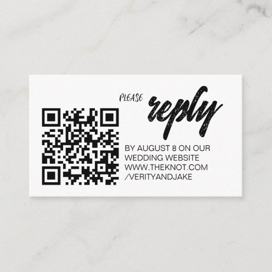 D'accompagnement Carte de réponse QR Code minimale blanche pour mar (Devant)