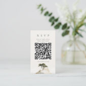 D'accompagnement Carte de réponse QR Code Olive Beige Serif Cypress (Debout devant)