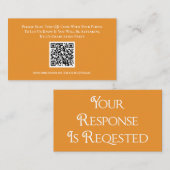 D'accompagnement Carte de réponse QR Code Orange Blanc pour diplômé (Devant / Derrière)