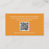 D'accompagnement Carte de réponse QR Code Orange Blanc pour diplômé (Devant)