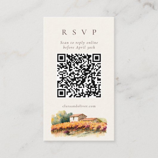 D'accompagnement Carte de réponse QR Code pour la récolte d'automne (Devant)
