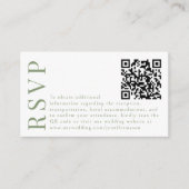 D'accompagnement Carte de réponse QR code pour le mariage de la fut (Devant)