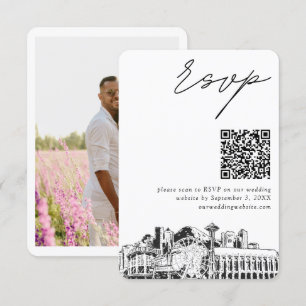 D'accompagnement Carte de réponse QR Code pour mariage à Seattle, p