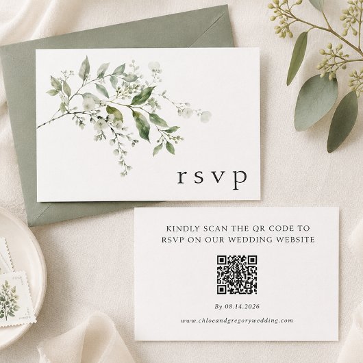D'accompagnement Carte de réponse QR Code pour mariage élégant au e