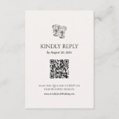 D'accompagnement Carte de réponse QR code pour mariage Old Money (Devant)