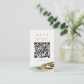 D'accompagnement Carte de réponse QR Code pour mariage sur la côte (Debout devant)