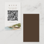 D'accompagnement Carte de réponse QR Code pour mariage sur la côte (Devant / Derrière)