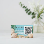 D'accompagnement Carte de réponse QR Code pour mariage sur la plage (Debout devant)