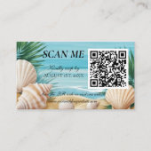 D'accompagnement Carte de réponse QR Code pour mariage sur la plage (Devant)