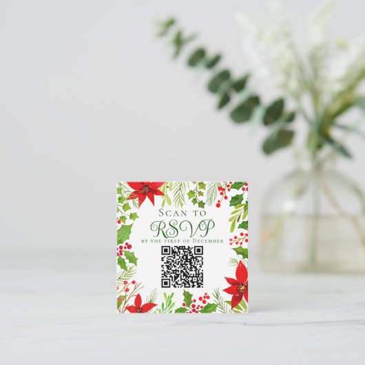 D'accompagnement Carte de réponse QR Code pour site web de mariage  (Debout devant)