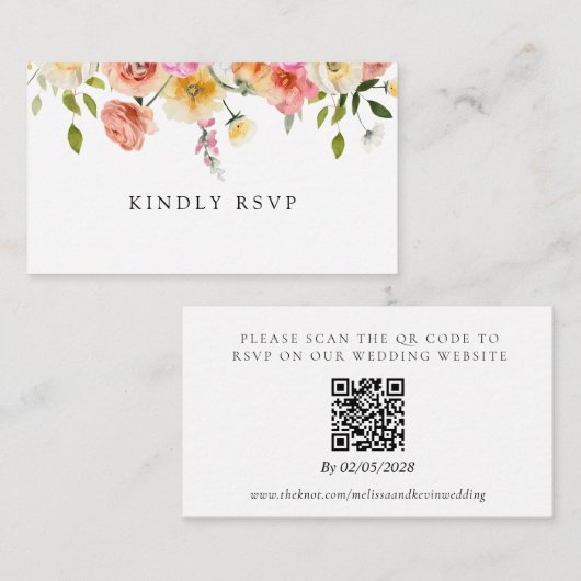 D'accompagnement Carte de réponse QR Code pour un mariage dans le j (Devant / Derrière)