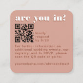 D'accompagnement Carte de réponse QR Code Terracotta Pâle Rétro Mod (Devant)