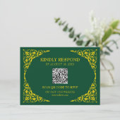 D'accompagnement Carte de réponse QR Deep Emerald (Debout devant)