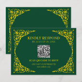 D'accompagnement Carte de réponse QR Deep Emerald (Devant / Derrière)
