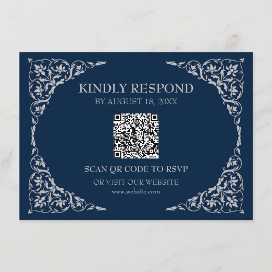 D'accompagnement Carte de réponse QR Midnight Blue (Devant)