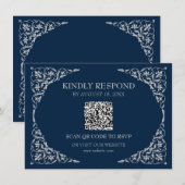 D'accompagnement Carte de réponse QR Midnight Blue (Devant / Derrière)