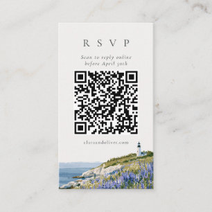 D'accompagnement Carte de réponse QR pour mariage au phare de la cô